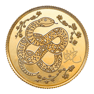 A picture of a Rond d’or de 1/10 oz de la TD pour l’année du Serpent sophistiqué